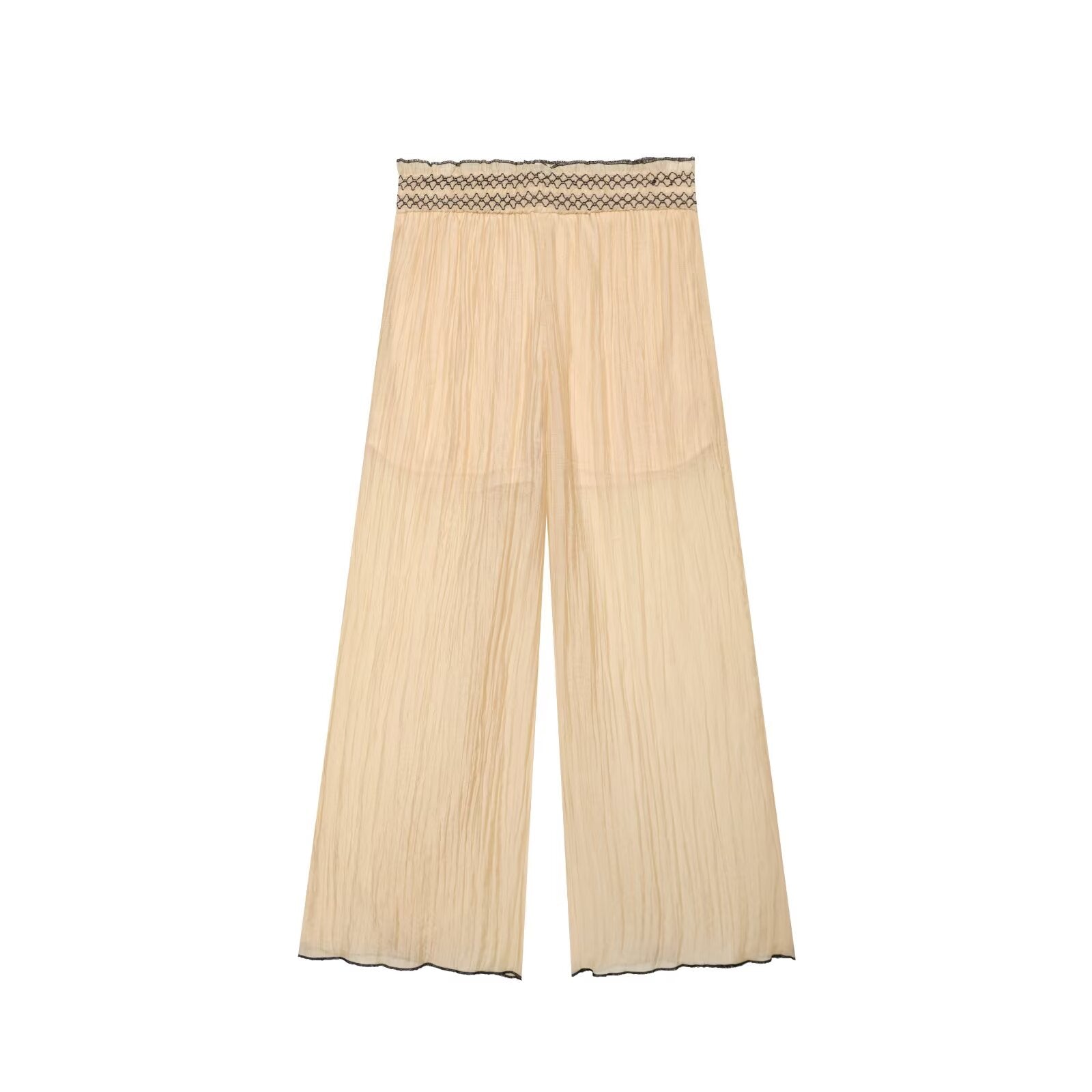 Women Clothing Color Contrast Stitching Vest Top Wide Leg Pant Sets Howe