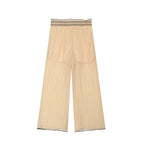 Women Clothing Color Contrast Stitching Vest Top Wide Leg Pant Sets Howe