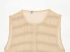 Women Clothing Color Contrast Stitching Vest Top Wide Leg Pant Sets Howe