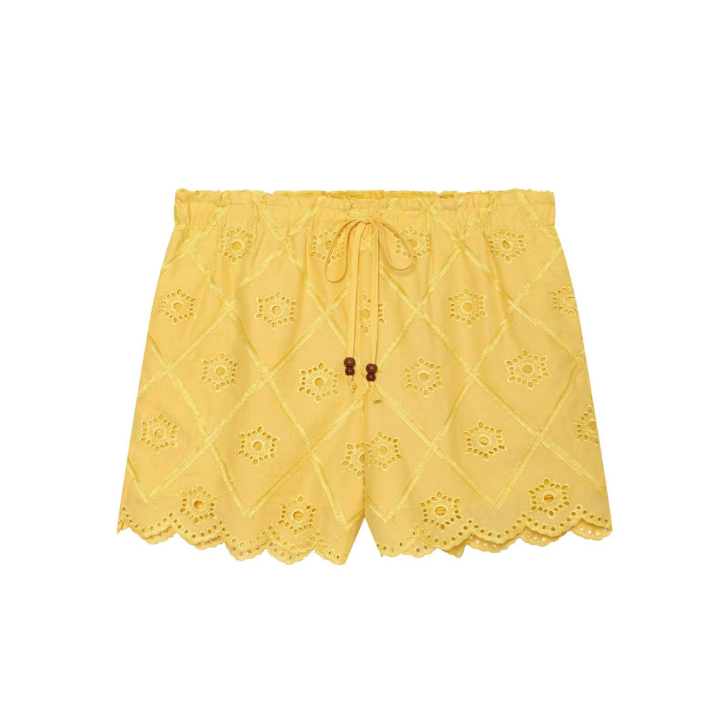 Women Solid Color Summer Embroidered Short Sets Howe