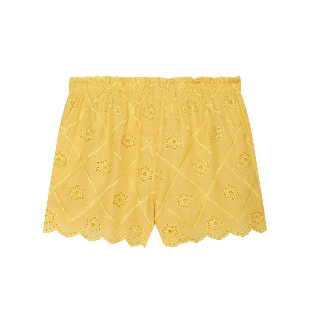 Women Solid Color Summer Embroidered Short Sets Howe
