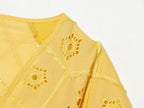Women Solid Color Summer Embroidered Short Sets Howe