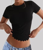 Yoga Solid Color Short Sleeve T shirt Top Summer Women Clothing Zoyun
