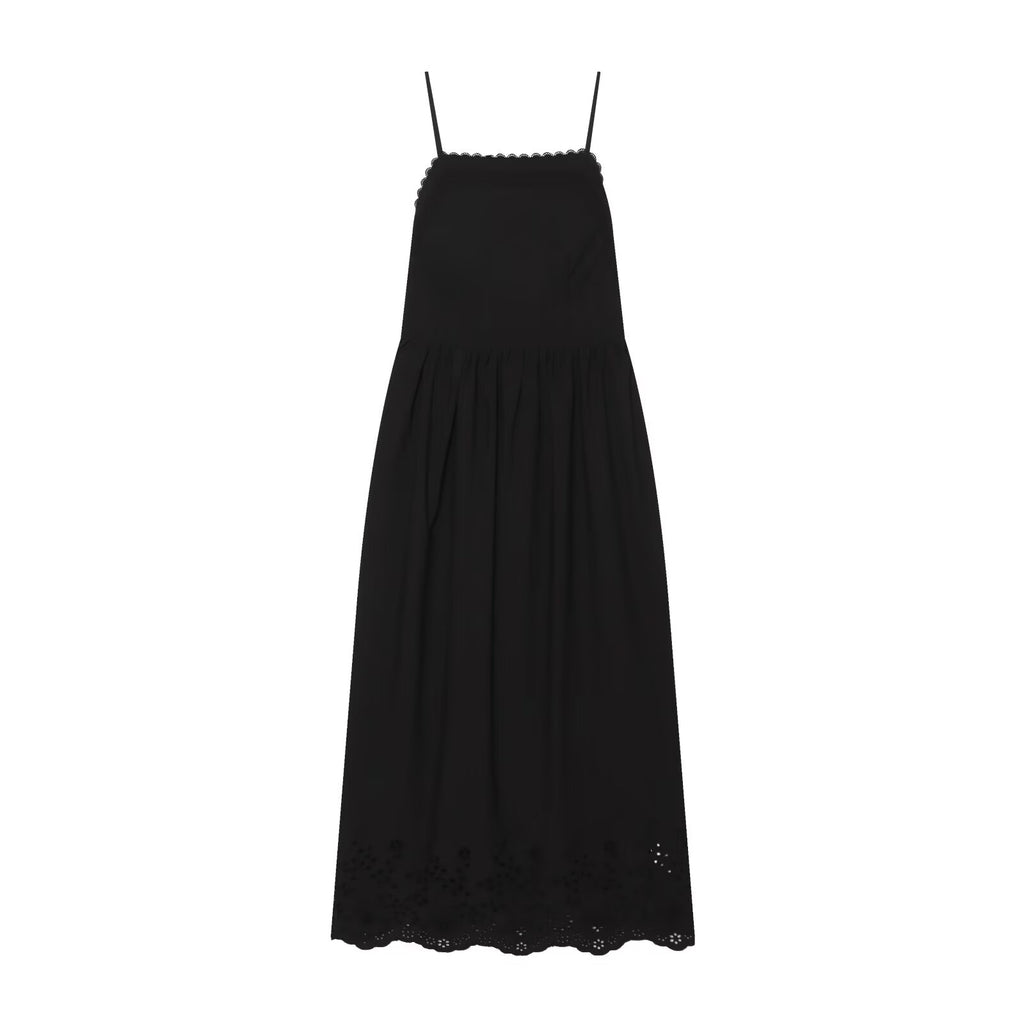 Women Hollow Out Cutout Embroidered Midi Strap Dress Howe
