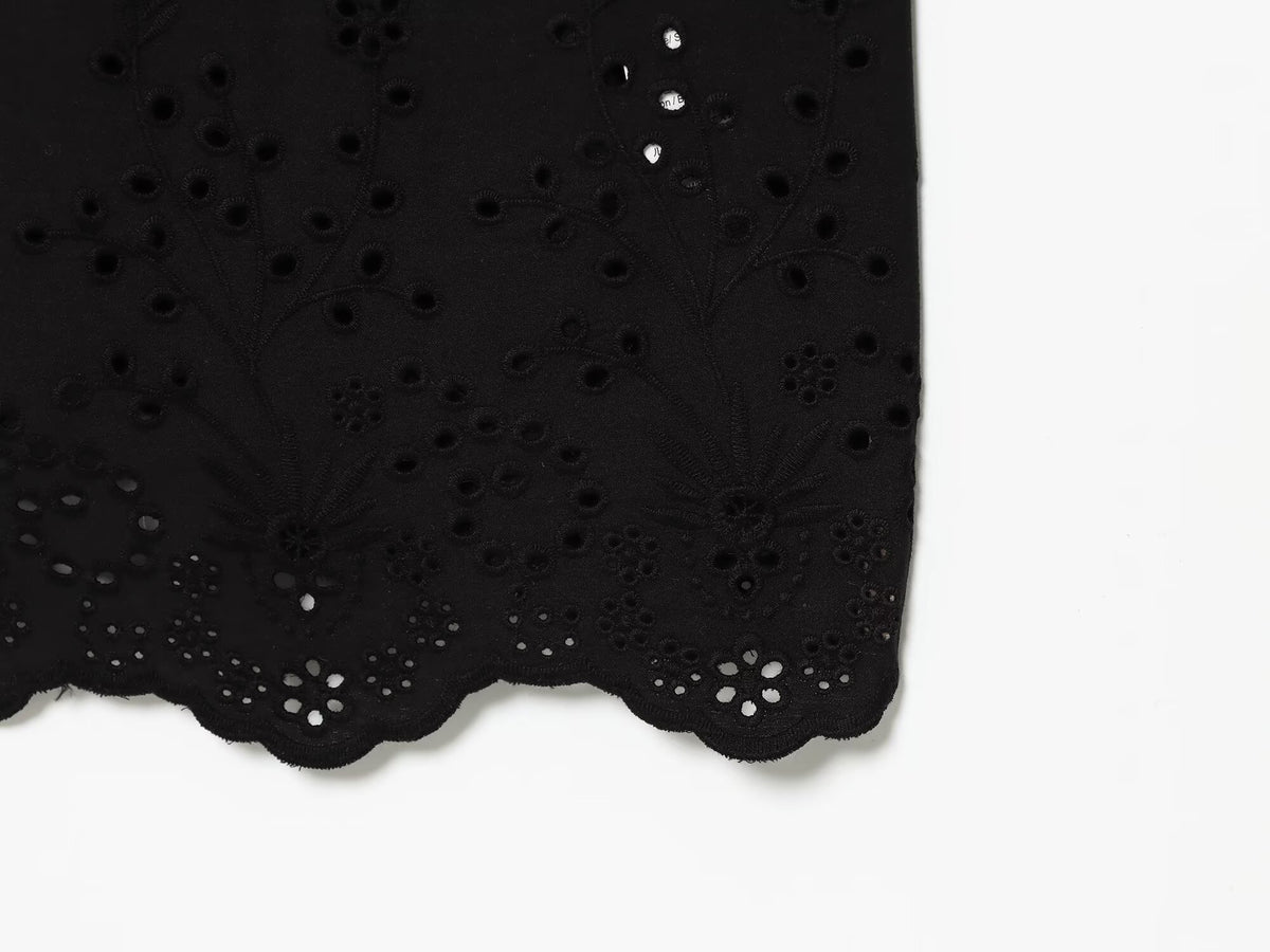 Women Hollow Out Cutout Embroidered Midi Strap Dress Howe