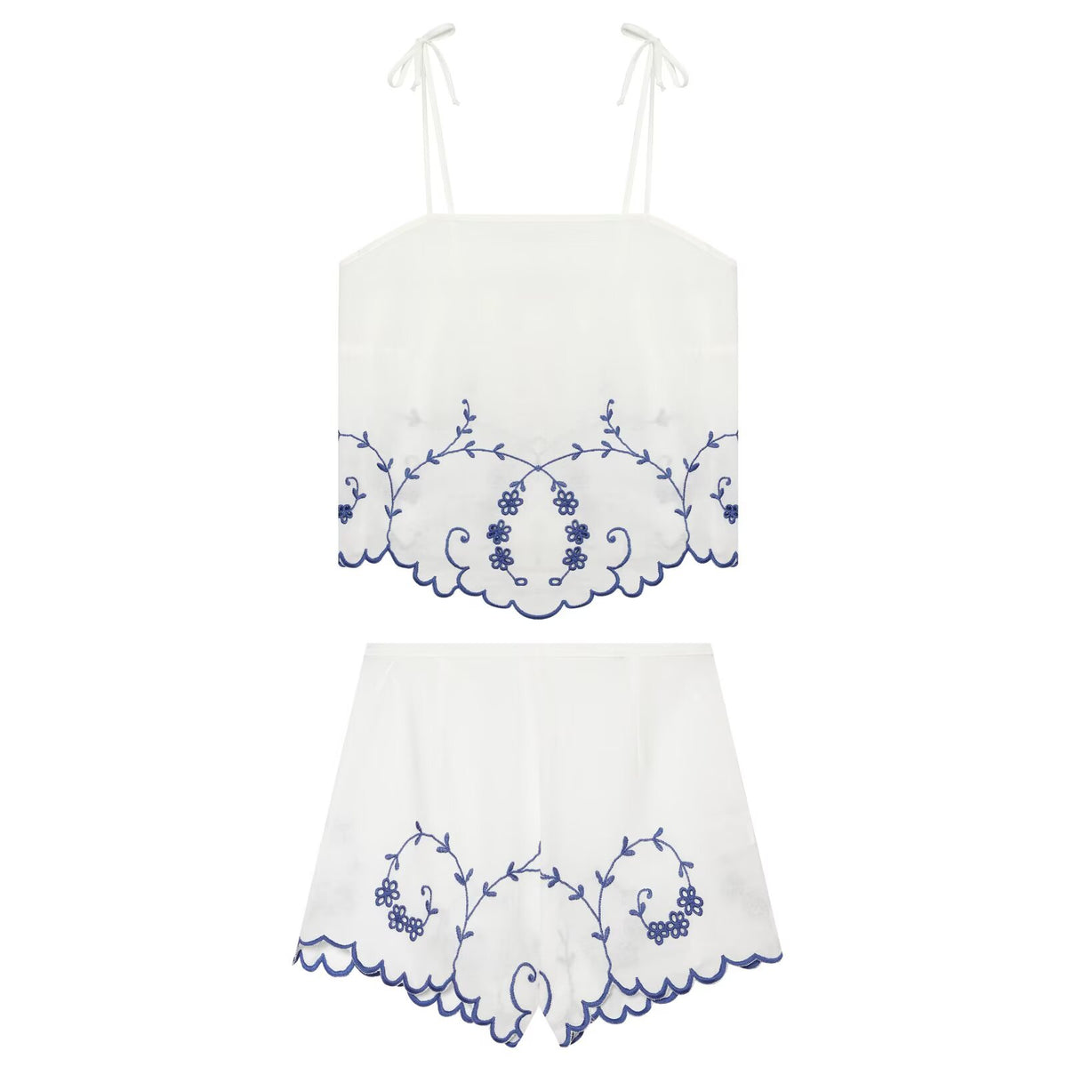 Summer Blended Embroidered Top Casual Shorts Sets Howe