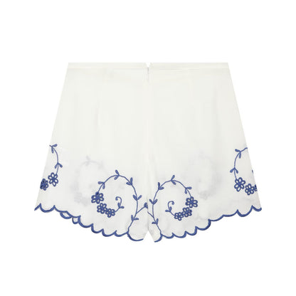 Summer Blended Embroidered Top Casual Shorts Sets Howe
