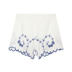 Summer Blended Embroidered Top Casual Shorts Sets Howe