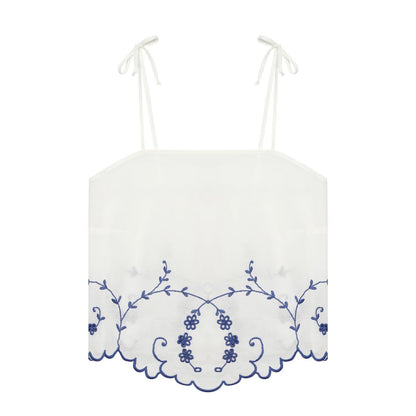 Summer Blended Embroidered Top Casual Shorts Sets Howe