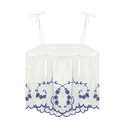 Summer Blended Embroidered Top Casual Shorts Sets Howe