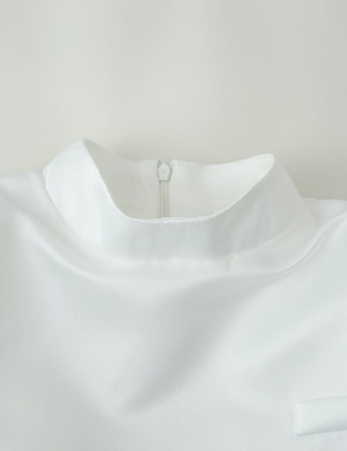 Women Clothing Office Small Stand Collar Faux Pocket Decoration Cape Top CHEN