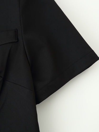 Women Clothing Summer Elegant Collared Single Breasted Slim Dress CHEN