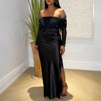 Sexy Tube Top Long Dress Split Dress Women Bubble Bead Coya