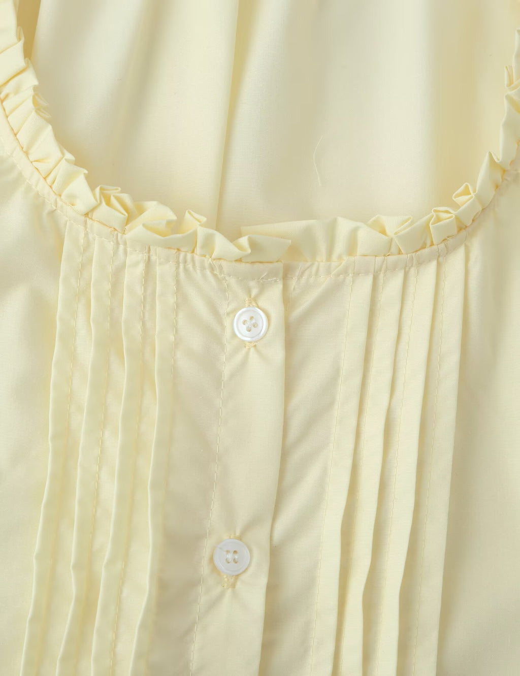 Women Clothing French Retro Easy Matching Solid Color Tucker Pleats Puff Short Sleeve Top CHEN