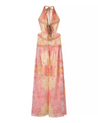 Halterneck Printed Tie Dye Dress Women Clothing Summer Stylish Printed Tie Dye Dress JiaJia