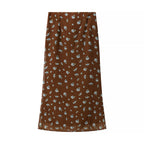 Women Floral round Neck Waist Trimming Slimming Waist Controlled Top Fish Skirt Set JiaJia
