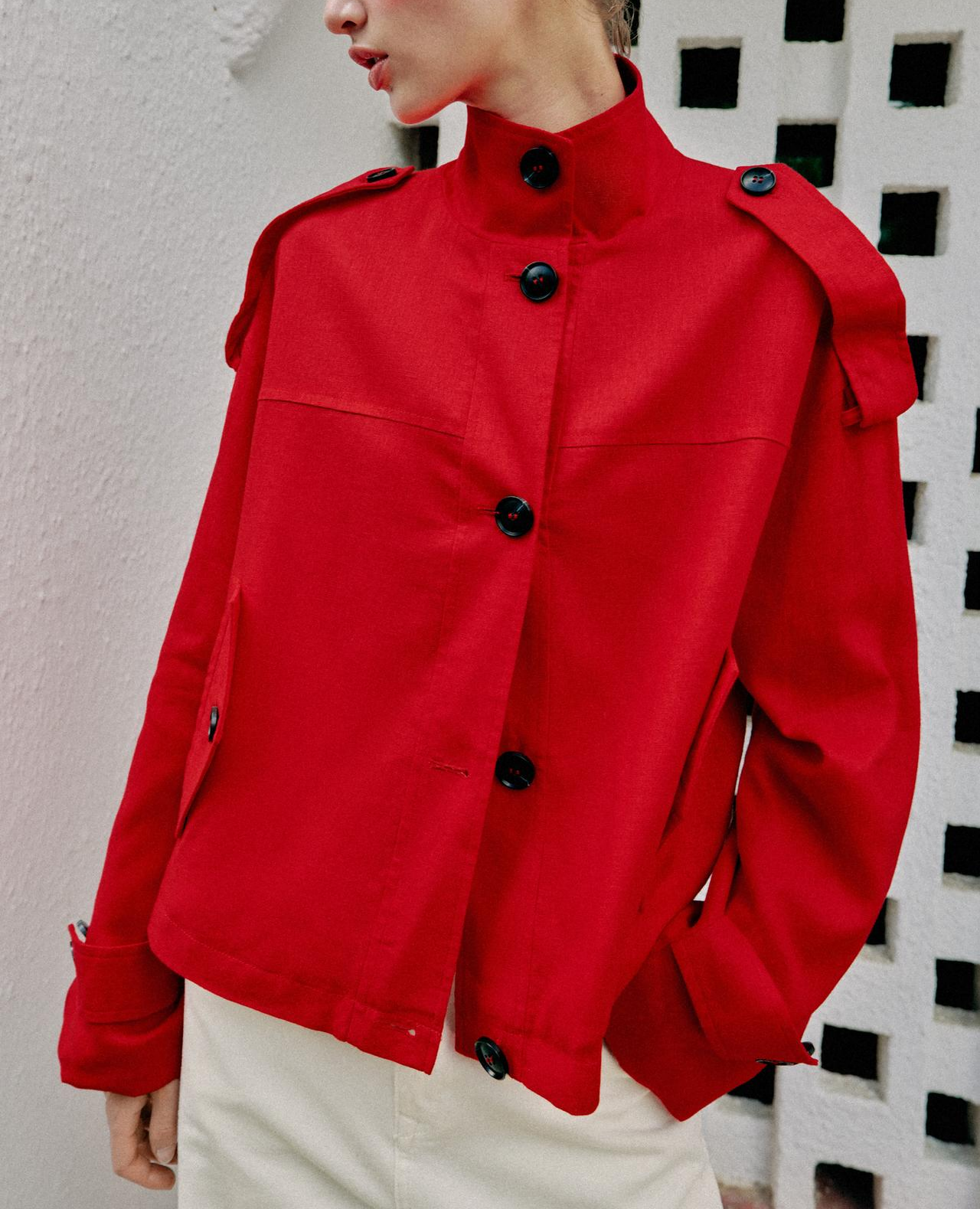 Women Clothing Simple Loose Single Breasted Casual Long Sleeve Stand Collar Coat DaRoca