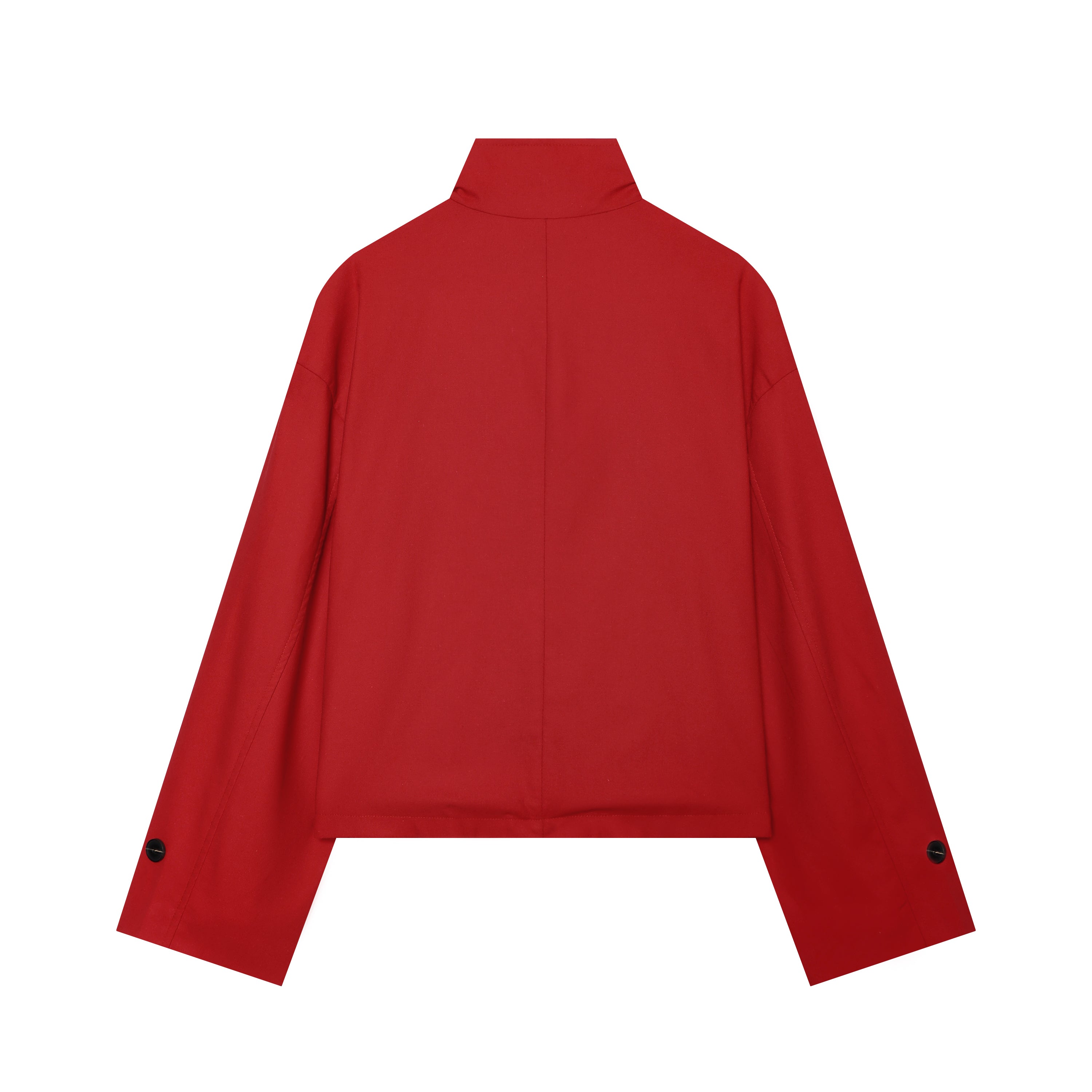 Women Clothing Simple Loose Single Breasted Casual Long Sleeve Stand Collar Coat DaRoca