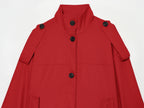Women Clothing Simple Loose Single Breasted Casual Long Sleeve Stand Collar Coat DaRoca