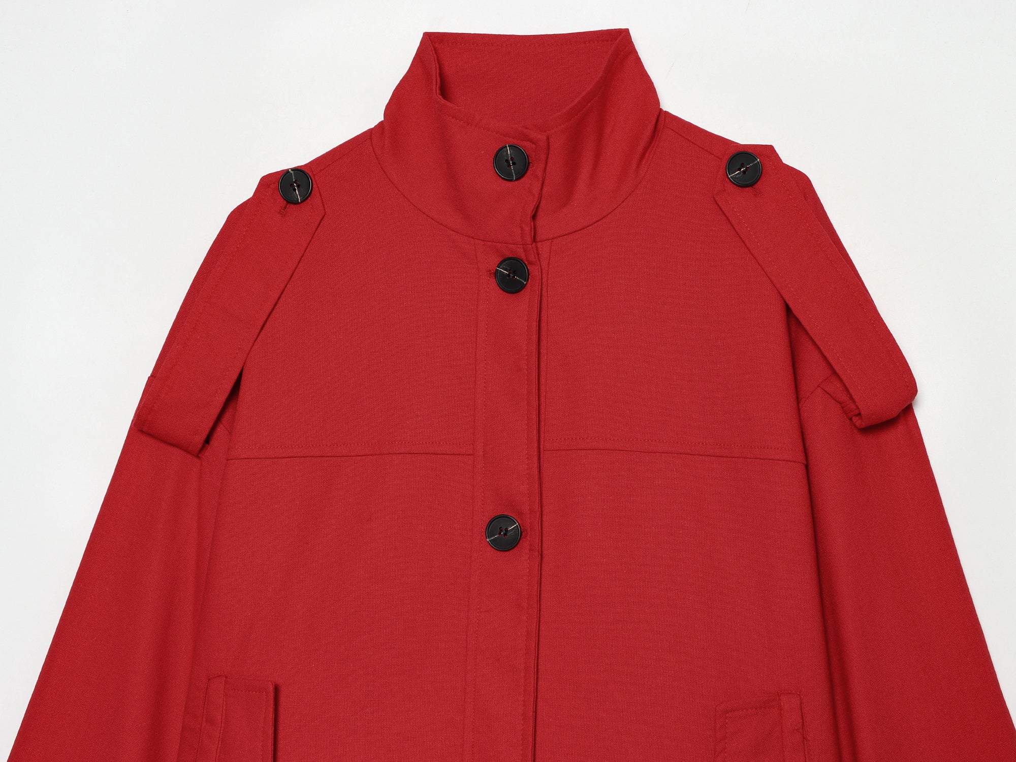Women Clothing Simple Loose Single Breasted Casual Long Sleeve Stand Collar Coat DaRoca