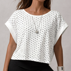 Hollow Out Cutout Polka Dot Lazy Relaxed Loose Exercise Blouse Women Breathable Training Short Sleeve Workout Yoga Top YiGlo