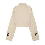Summer Women Clothes Office Belt Collared Long Sleeve Short Trench Coat DaRoca