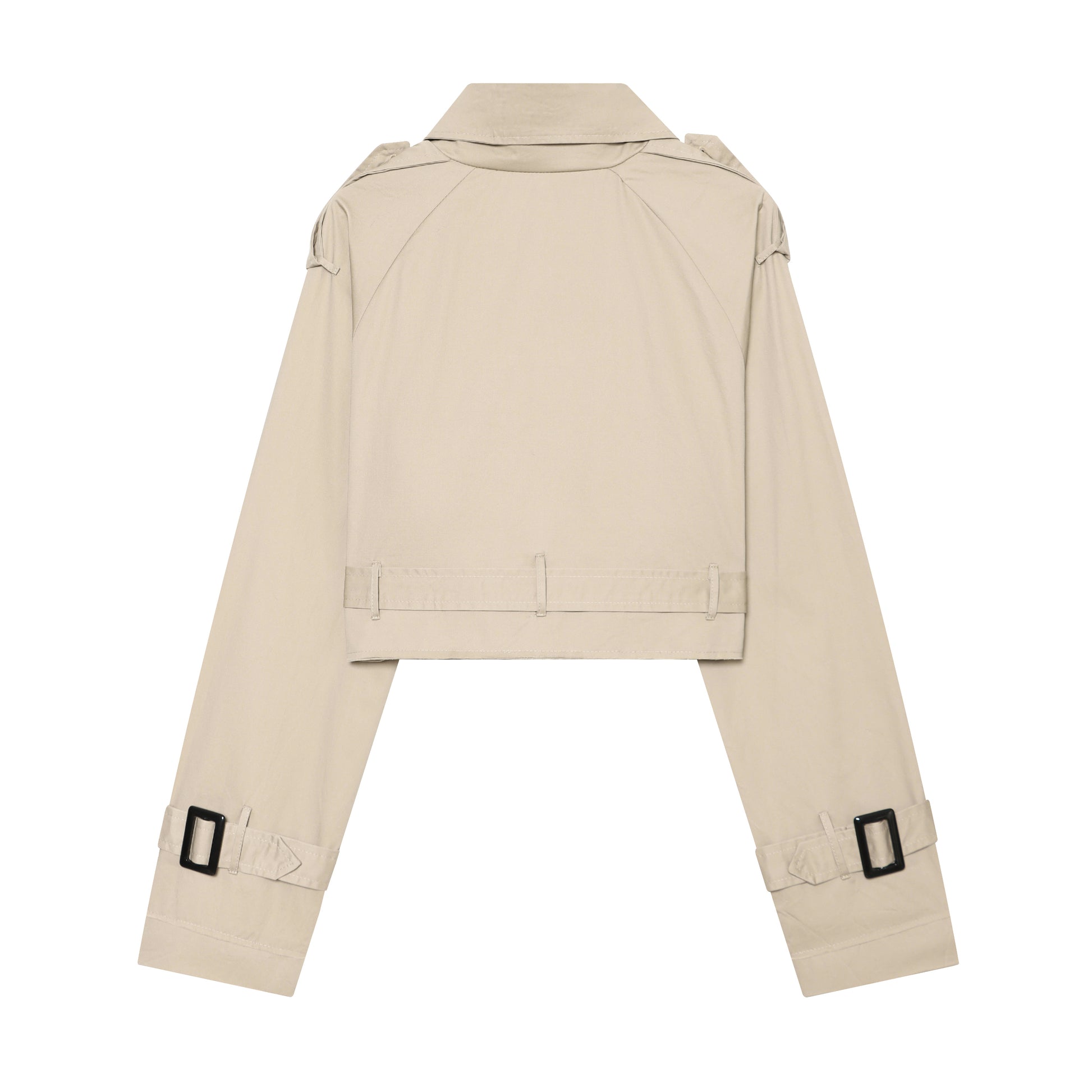 Summer Women Clothes Office Belt Collared Long Sleeve Short Trench Coat DaRoca