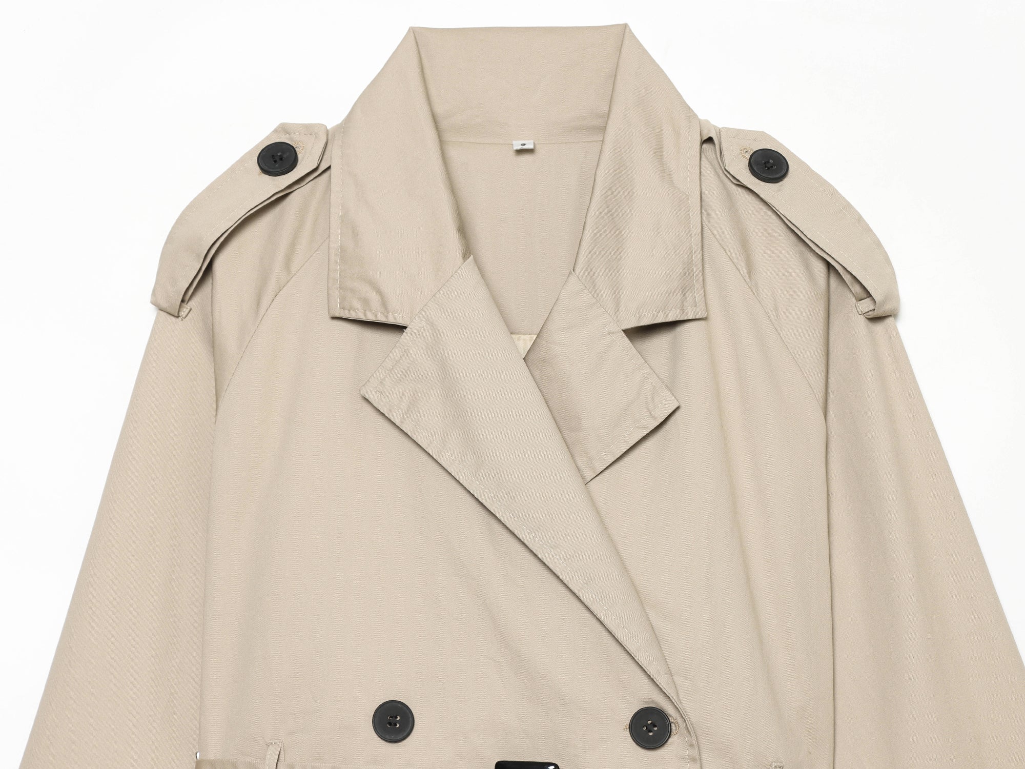 Summer Women Clothes Office Belt Collared Long Sleeve Short Trench Coat DaRoca