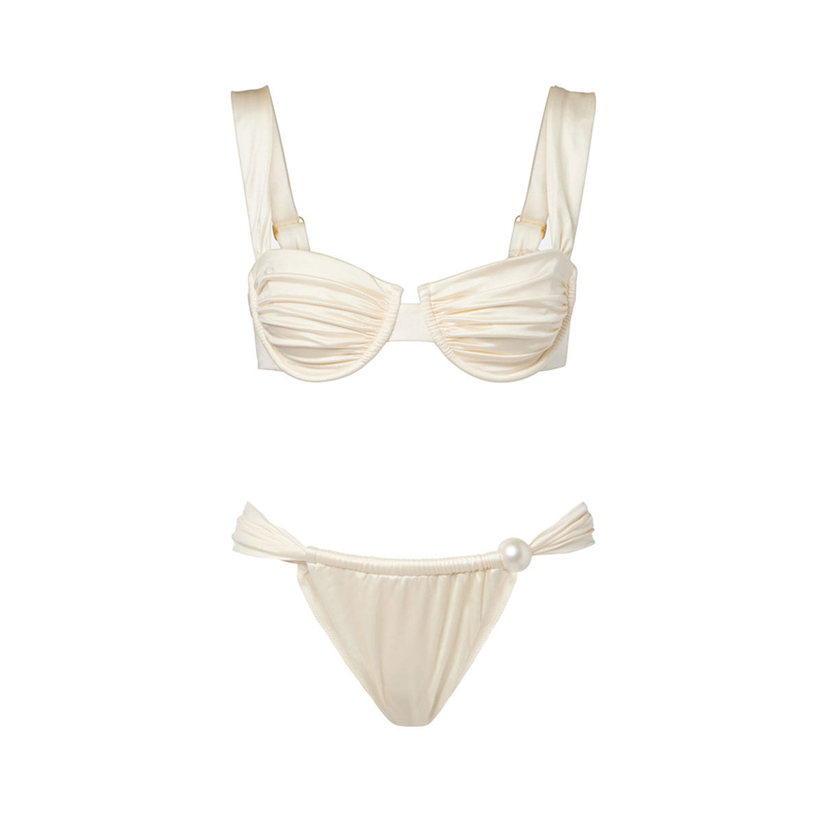 Solid Color Push up Bikini Low Waist Triangle Split Swimsuit Women Bikini Thunder