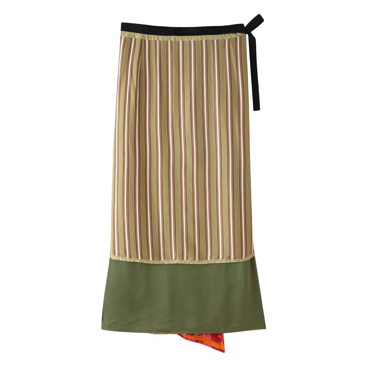 Women Clothing Summer All Match Printed Wrapping Towel Bowknot Decoration Skirt JOUNJ