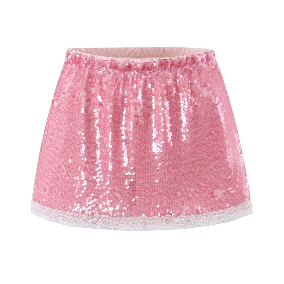 Women Clothing Fashionable All Match Sequined Mini Skirt (with Pantskirt ide) Aiostar