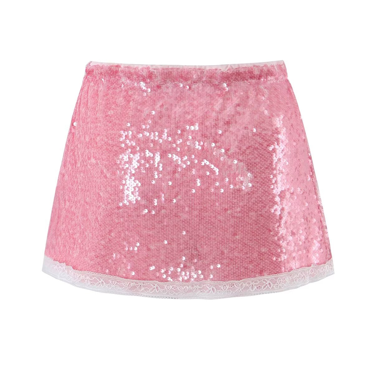 Women Clothing Fashionable All Match Sequined Mini Skirt (with Pantskirt ide) Aiostar