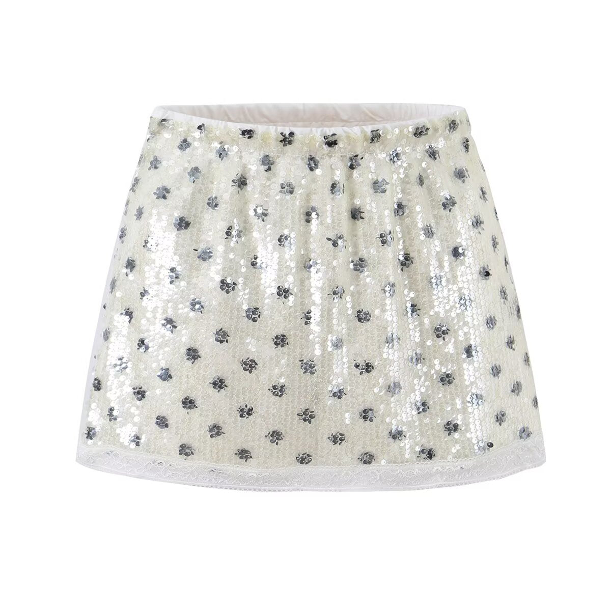 Women Clothing Fashionable All Match Sequined Mini Skirt (with Pantskirt ide) Aiostar