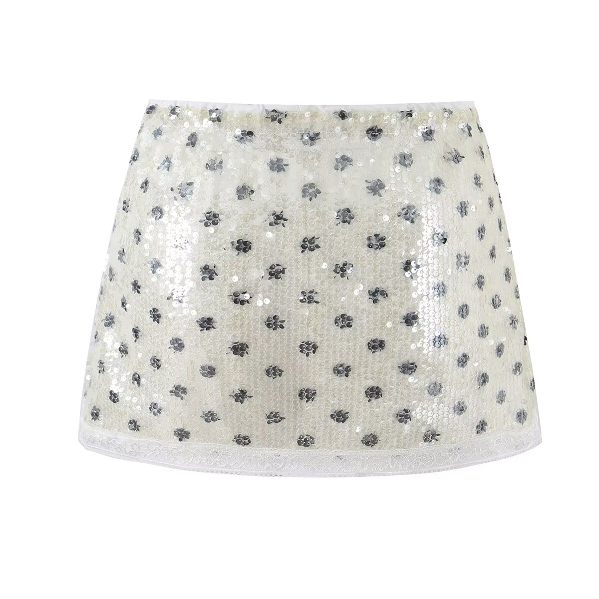 Women Clothing Fashionable All Match Sequined Mini Skirt (with Pantskirt ide) Aiostar