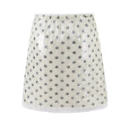 High Waist Sequined Polka Dot Skirt Women Summer Slimming Atmosphere All Match Sexy Midi Skirt Aiostar