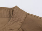 Women Clothing Summer Long Sleeve round Neck Vertical Loose Shirt Top SenDa