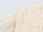 Women Clothing Sweet round Neck Button 3/4 Sleeve Mesh Stitching Knitted Cardigan SenDa