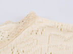 Women Clothing Sweet round Neck Button 3/4 Sleeve Mesh Stitching Knitted Cardigan SenDa