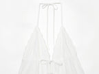 Women Clothing Summer Sexy Tulle Embroidered Hanging Collar Sling Top Howe