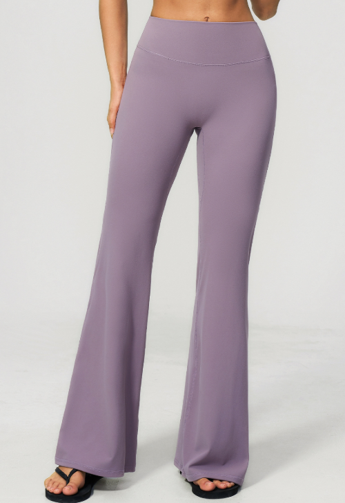 Summer Brushed Yoga Trousers High Waist Shaping Outdoor Running Sports Fitness Bell Bottom Pants Women Sollinarry
