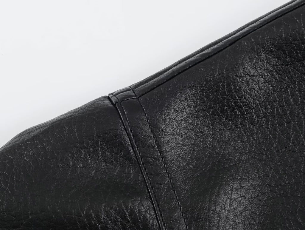 Women Clothing Autumn All Match Leather Effect Baggy Coat SenDa