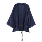 Summer Translucent Pleated Effect Coat Pants Set SenDa