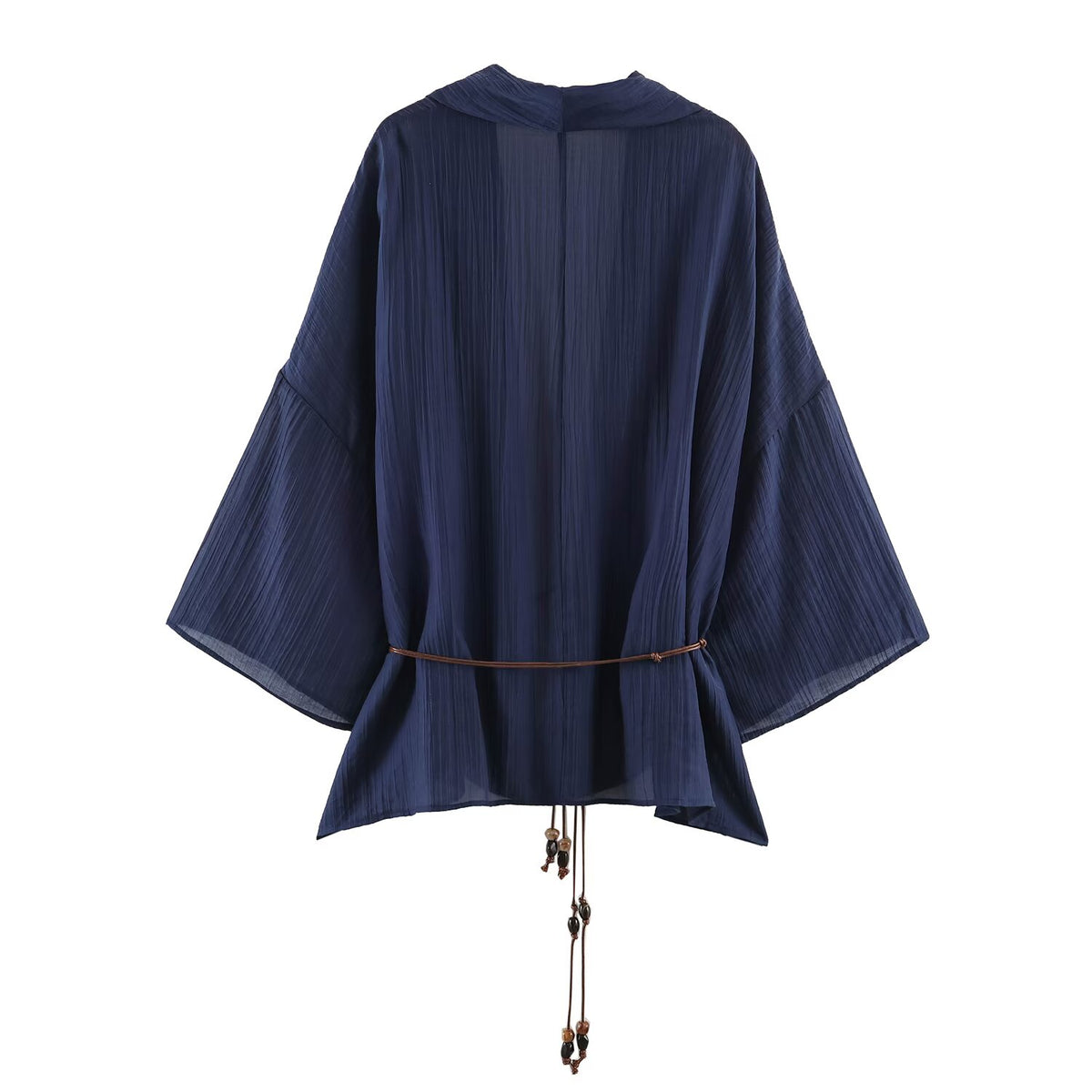 Summer Translucent Pleated Effect Coat Pants Set SenDa