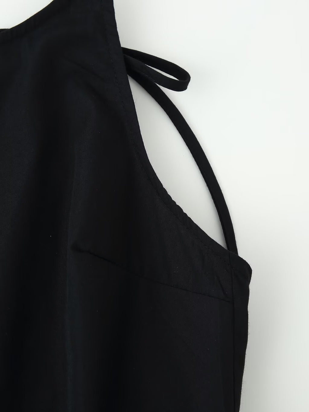 Women Clothing Minimalist Bow Tie Hanging Collar Midi Dress CHEN
