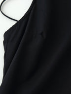 Women Clothing Minimalist Bow Tie Hanging Collar Midi Dress CHEN