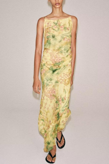 Women Clothing Summer Slim Printed Bow Dress JOUNJ