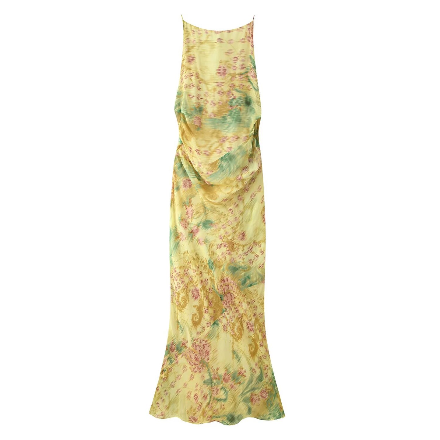 Women Clothing Summer Slim Printed Bow Dress JOUNJ