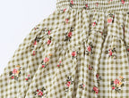 Square Collar Lace up Waist Controlled Printed Pleating Sexy Short Sleeve Women ummer A line Dress OMI