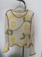 Women Knitted Summer Patterned Blouse Reddy