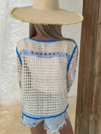 Women Knitted Summer Patterned Blouse Reddy